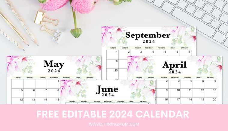 editable calendar template free