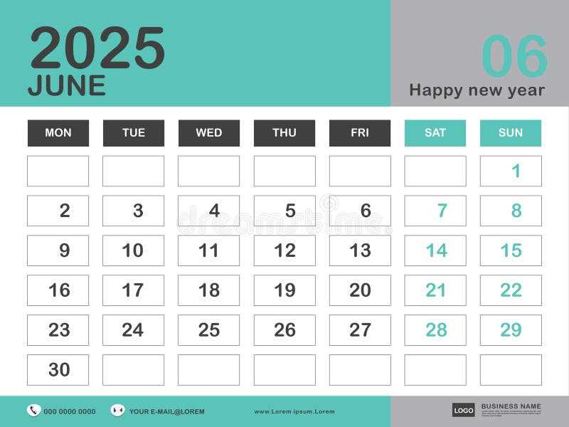 calendar templates june 2025