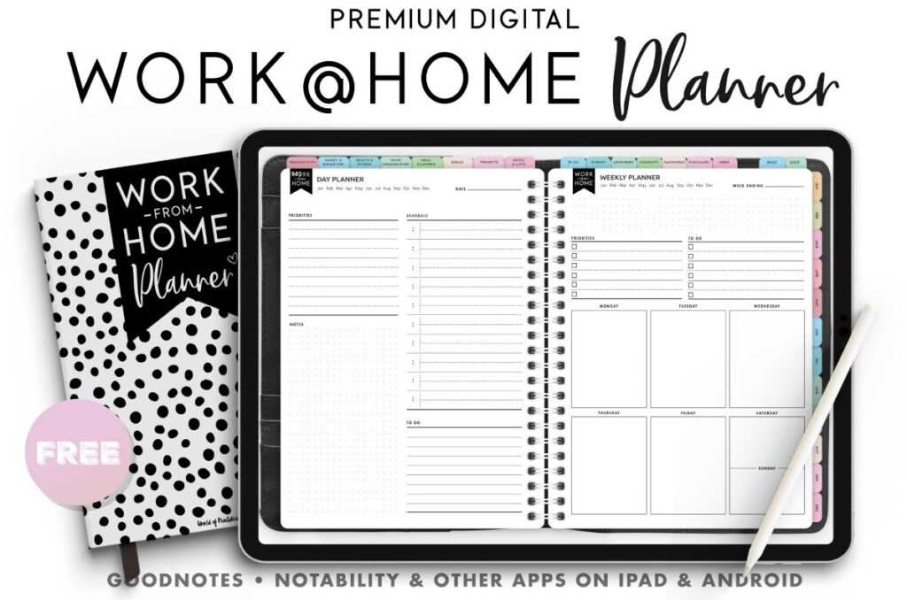 digital calendar planner template