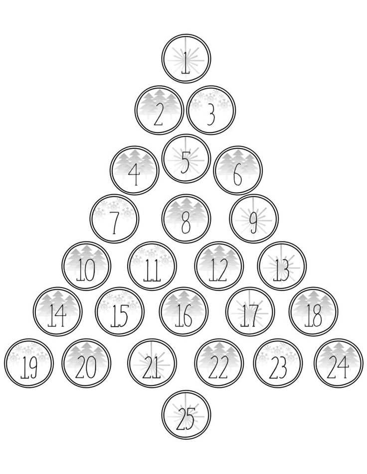 christmas tree advent calendar template