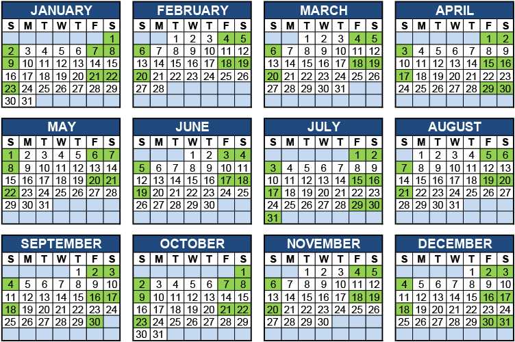 visitation calendar template