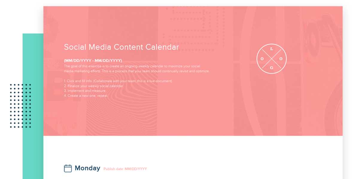 social media editorial calendar 2025 template