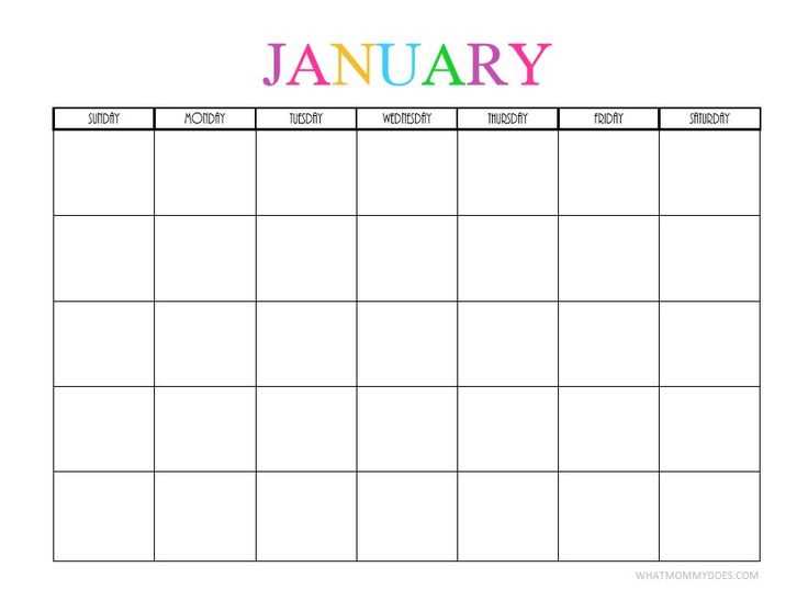 blank january calendar template 2025