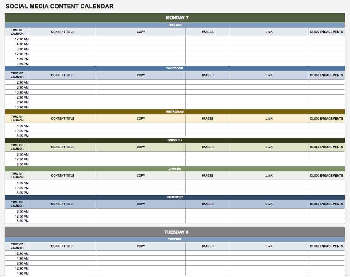 smartsheet calendar template