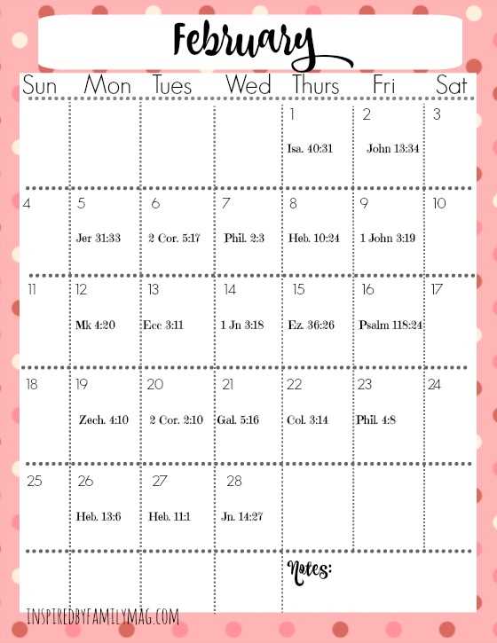 monthly prayer calendar template