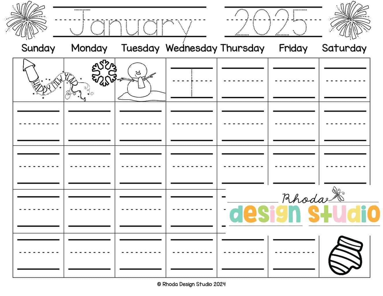 free printable preschool calendar template