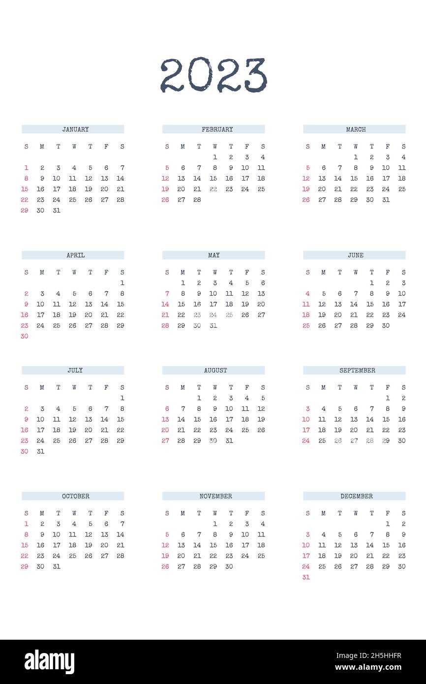 free calendar template to type in