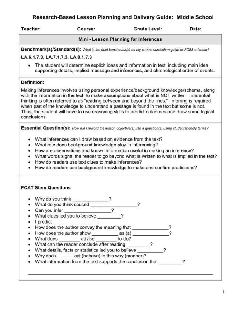 instructional focus calendar template