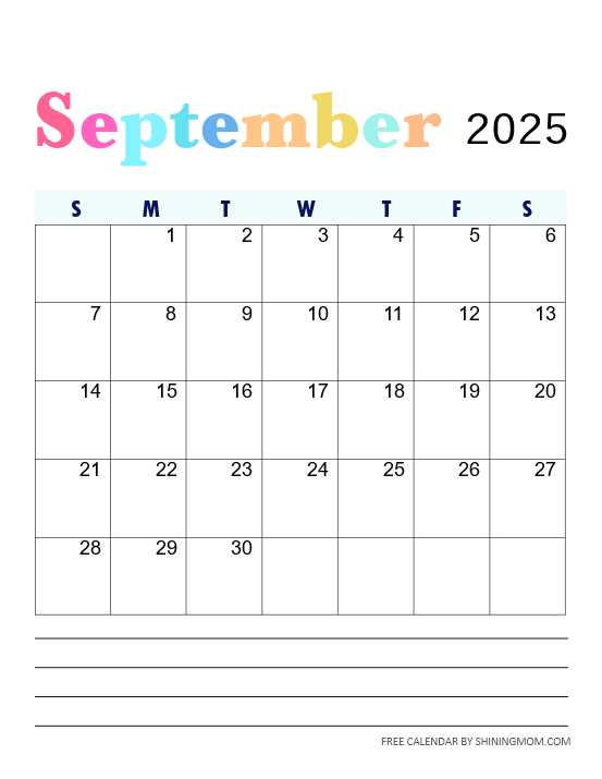 free calendar template 2025 printable