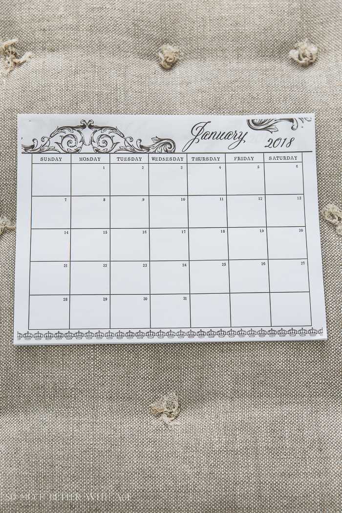 vintage calendar template