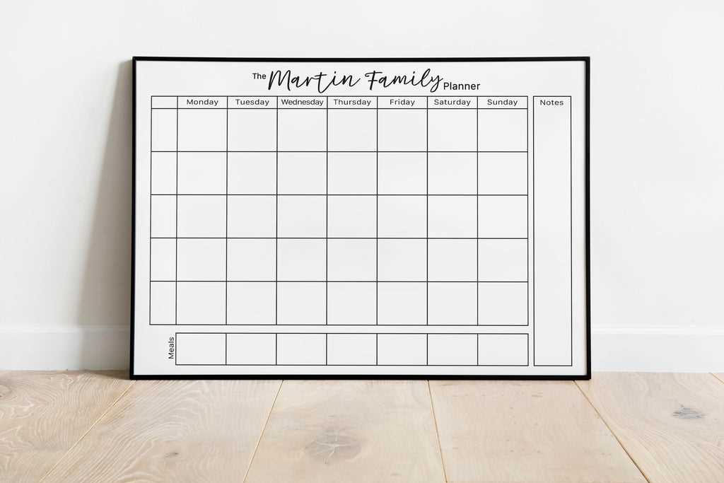 family weekly calendar template