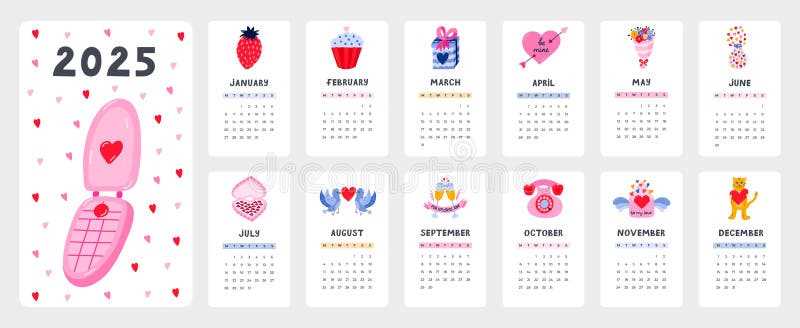 girly calendar template