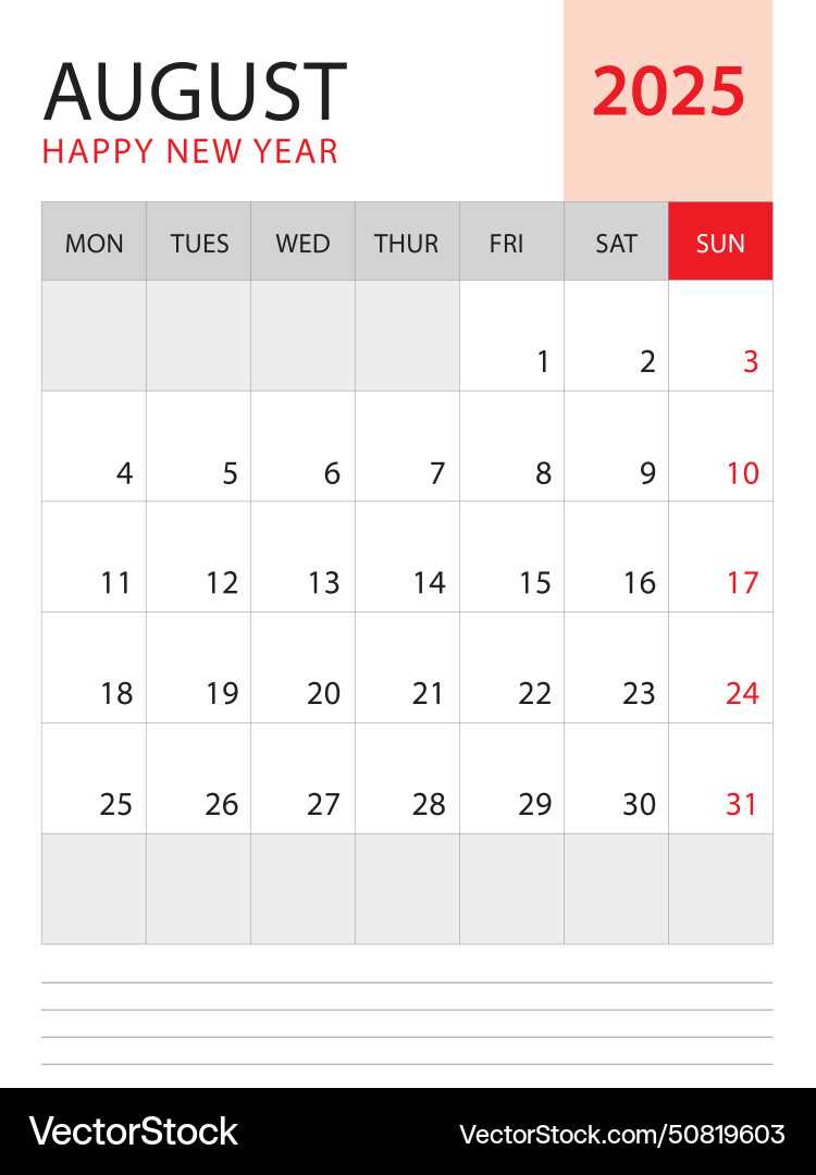 august 2025 template calendar