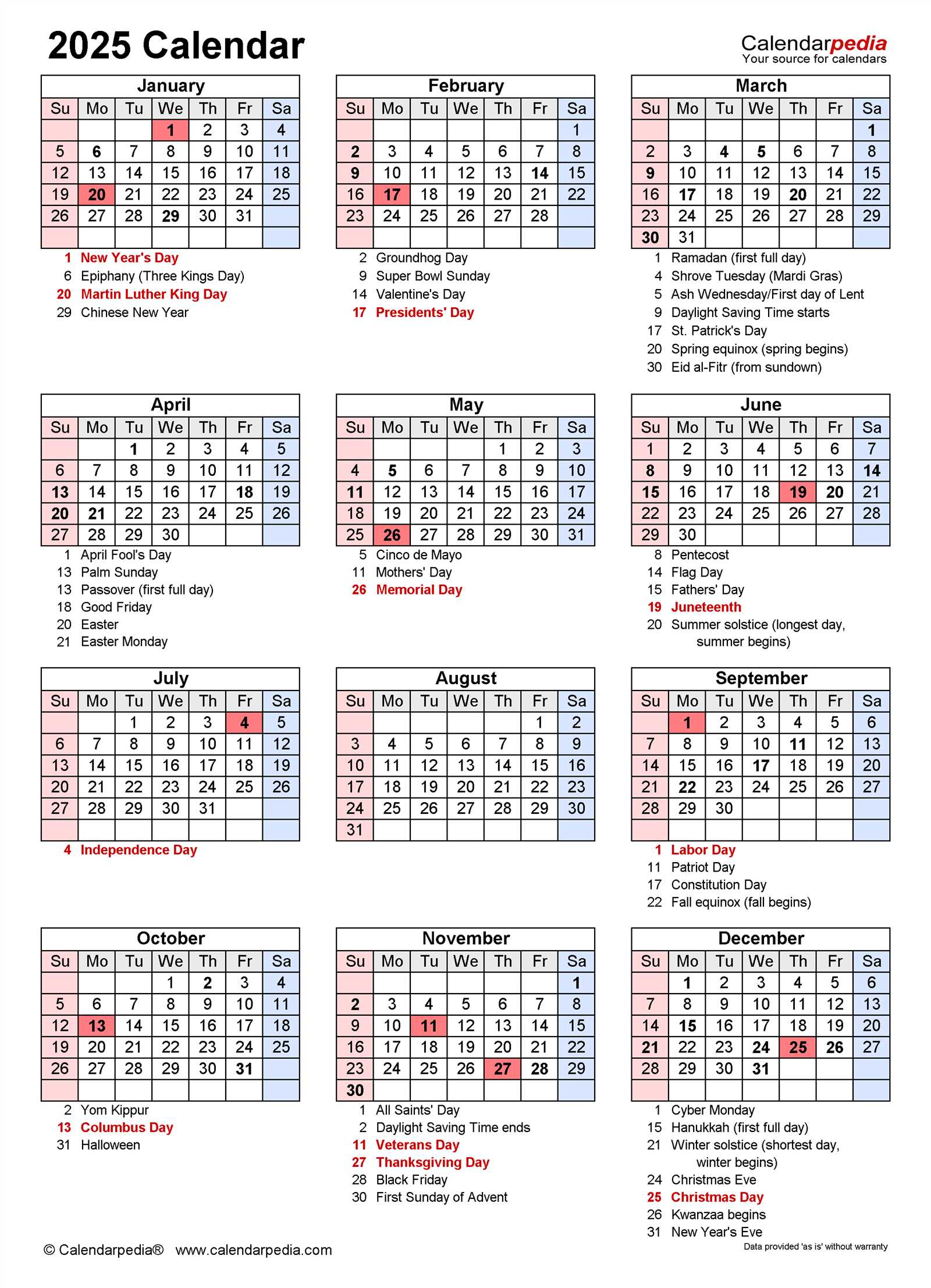 2025 attendance calendar template