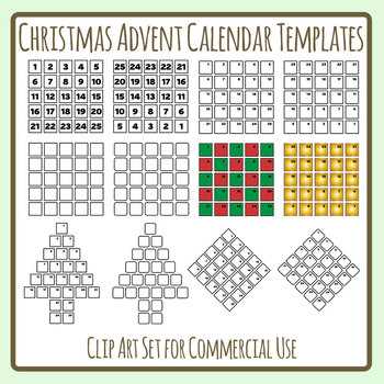 advent calendar blank template