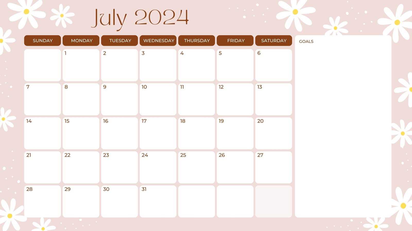 july calendar template