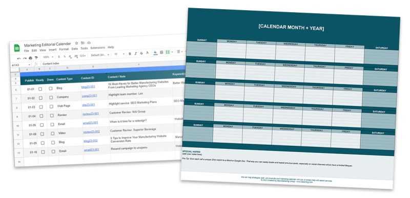 content calendar template download