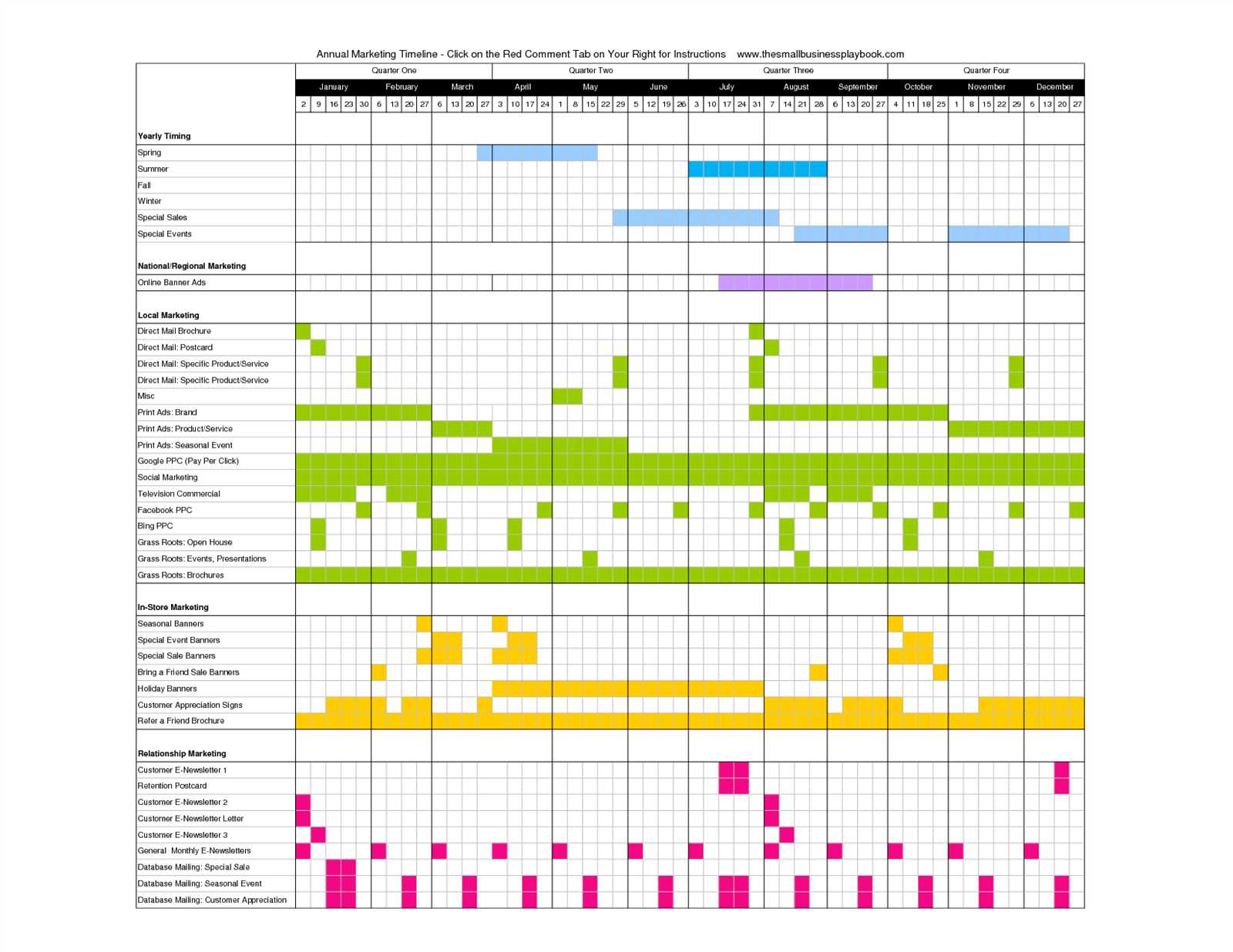 yearly business calendar template