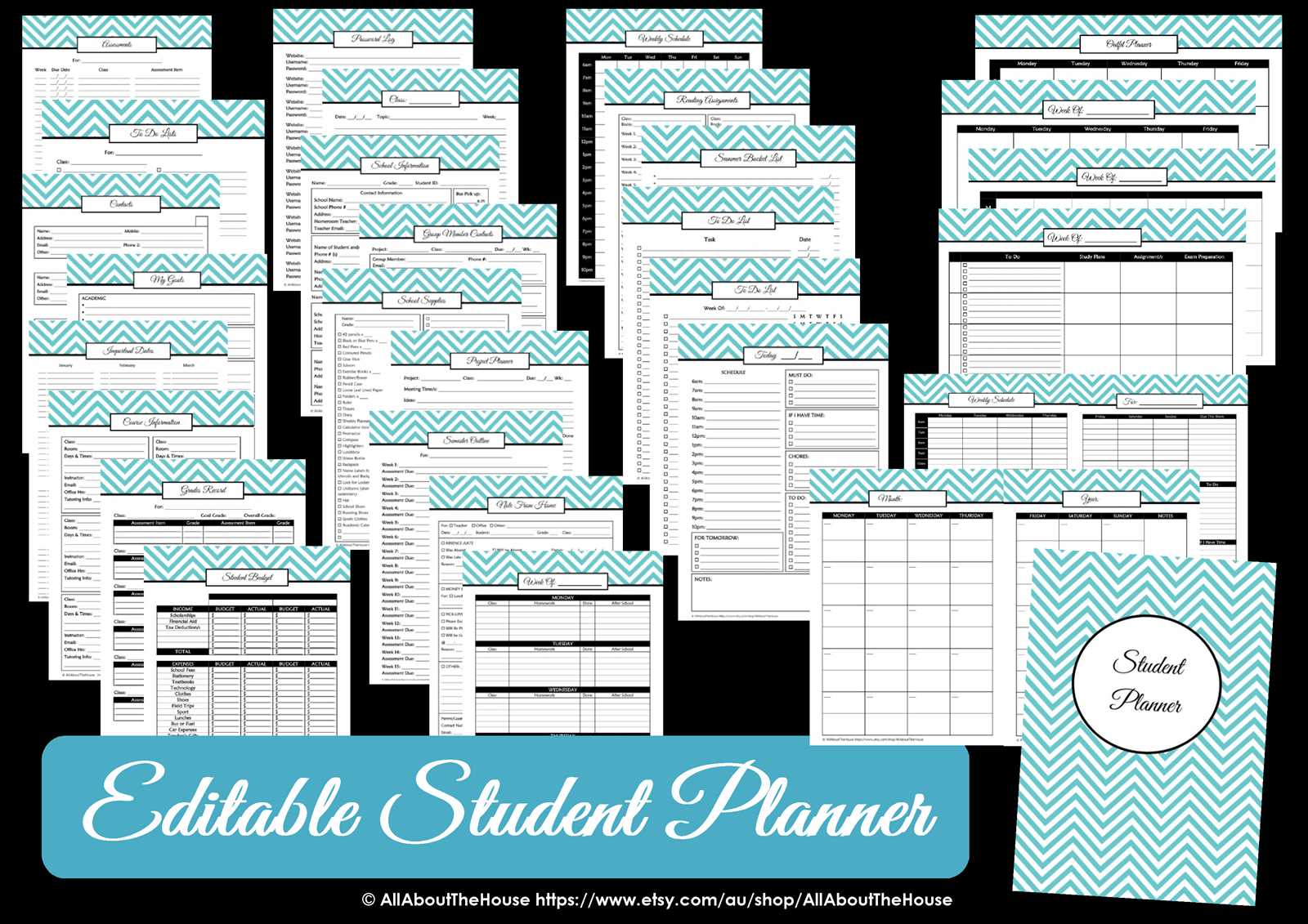 weekly student calendar template