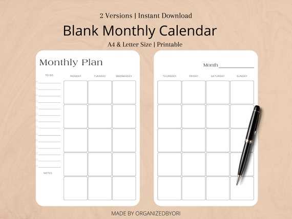 monthly to do calendar template