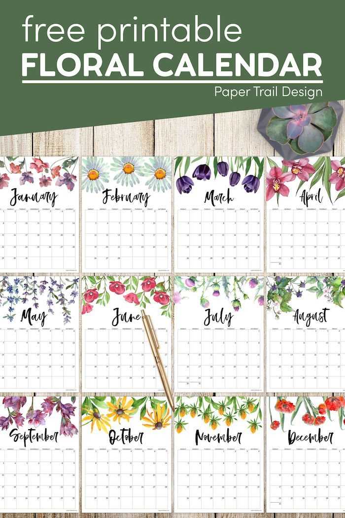 floral calendar template