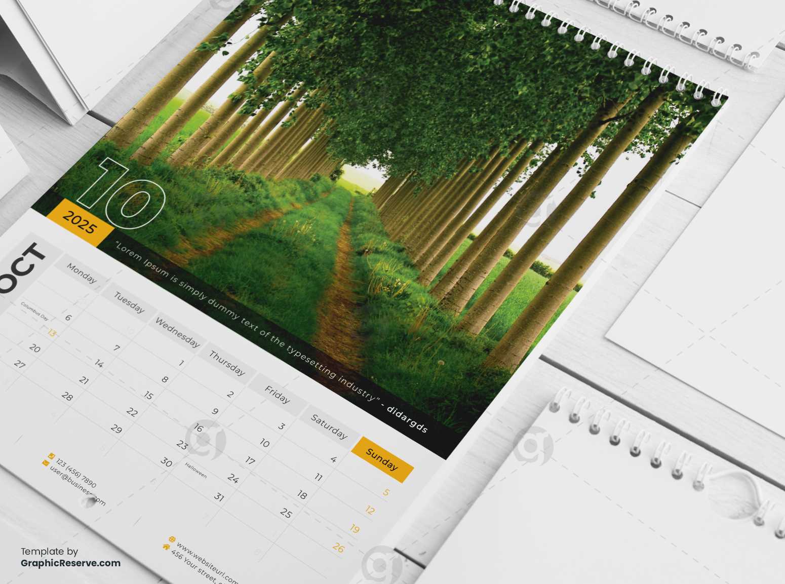 creative calendar template 2025