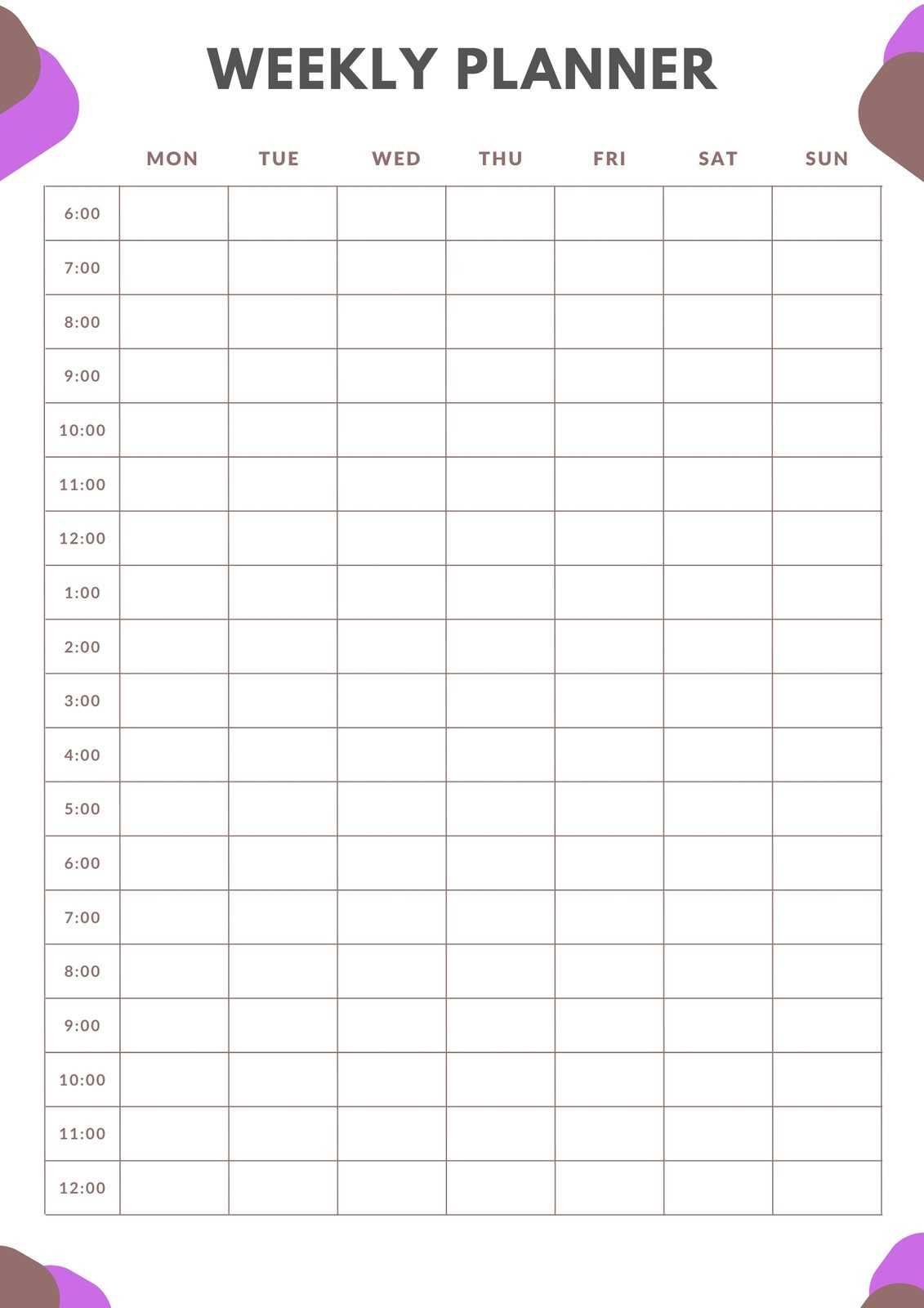 daily calendar with time slots template