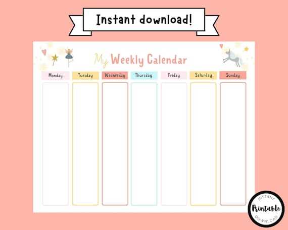 printable calendar schedule template