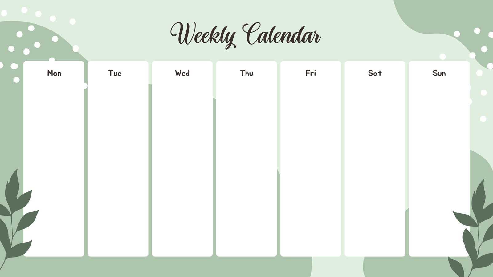 family weekly calendar template