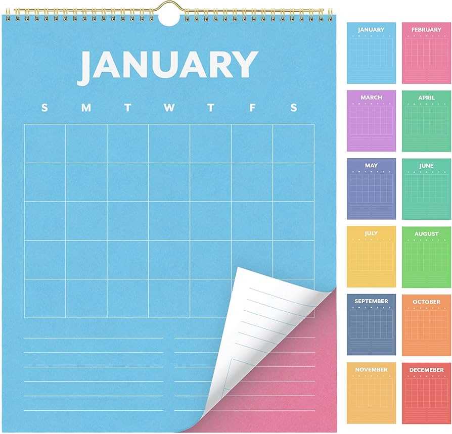 colorful monthly calendar template