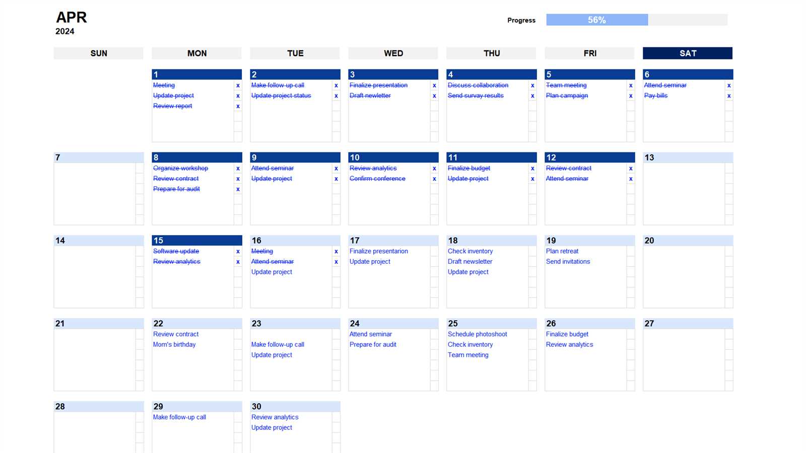 scrum calendar template