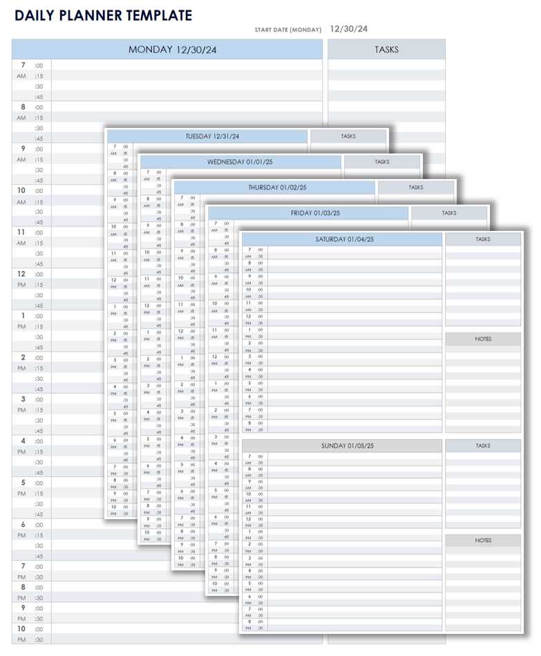 vertical calendar template