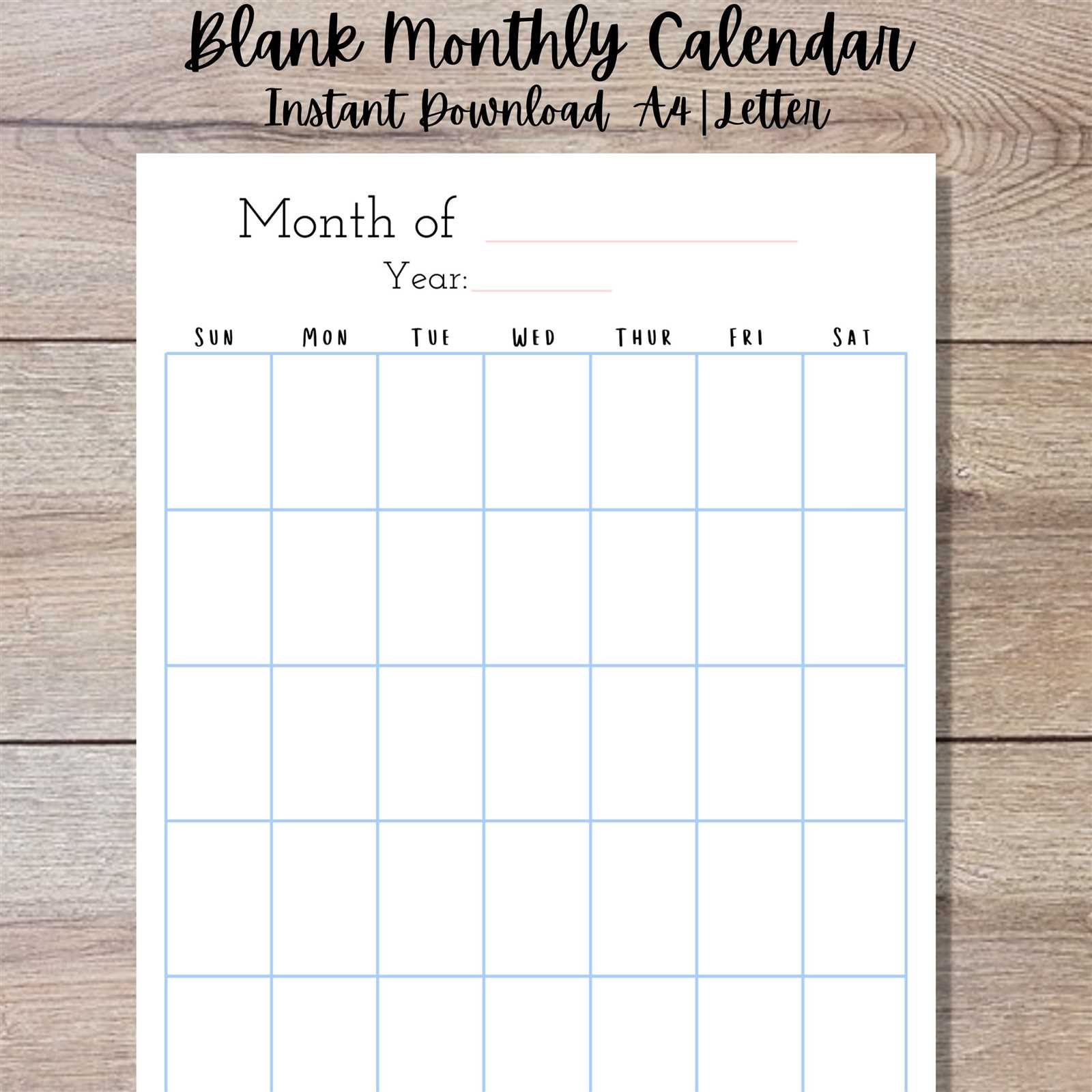 vertical monthly calendar template