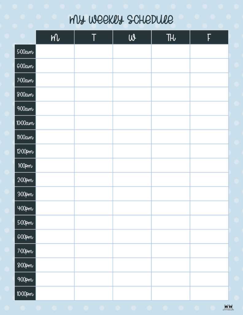 blank hourly calendar template