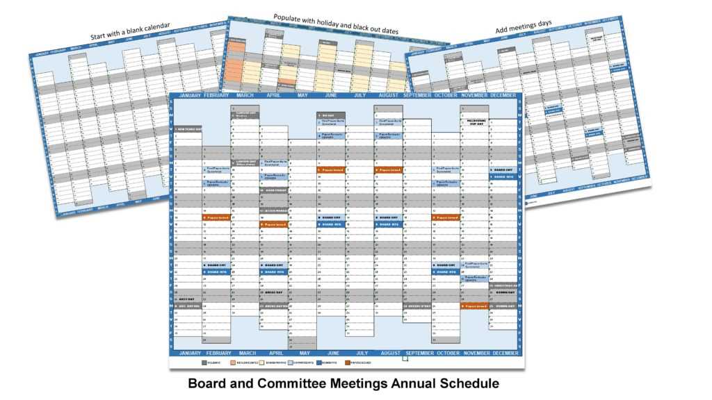 board of directors calendar template