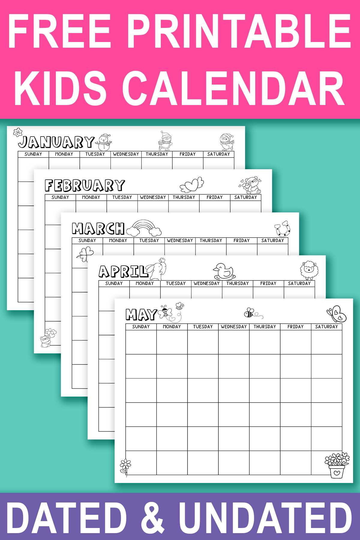 kids calendar template