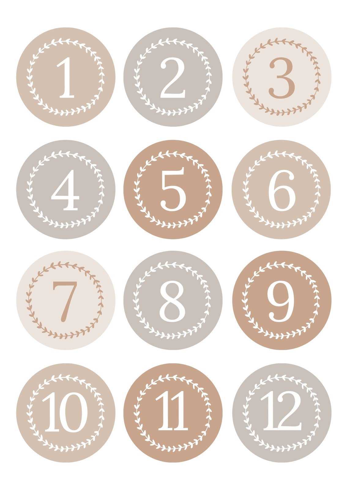 numbers calendar template