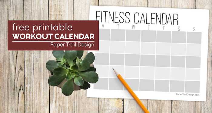 monthly fitness calendar template