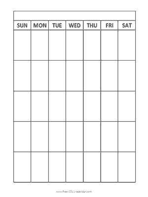 vertical calendar template