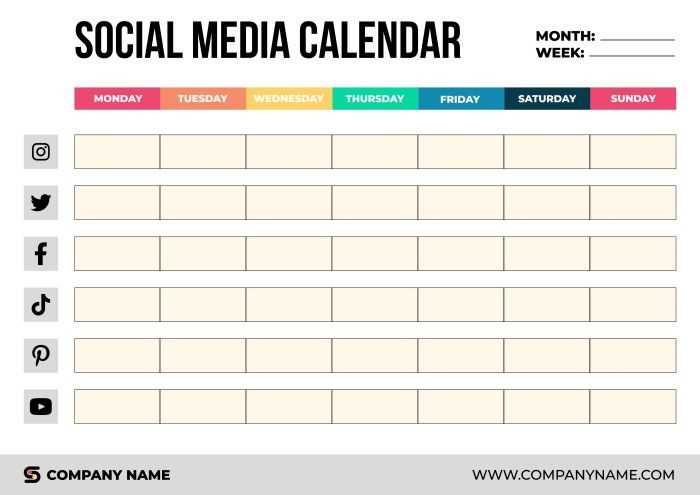 social media calendar template download free