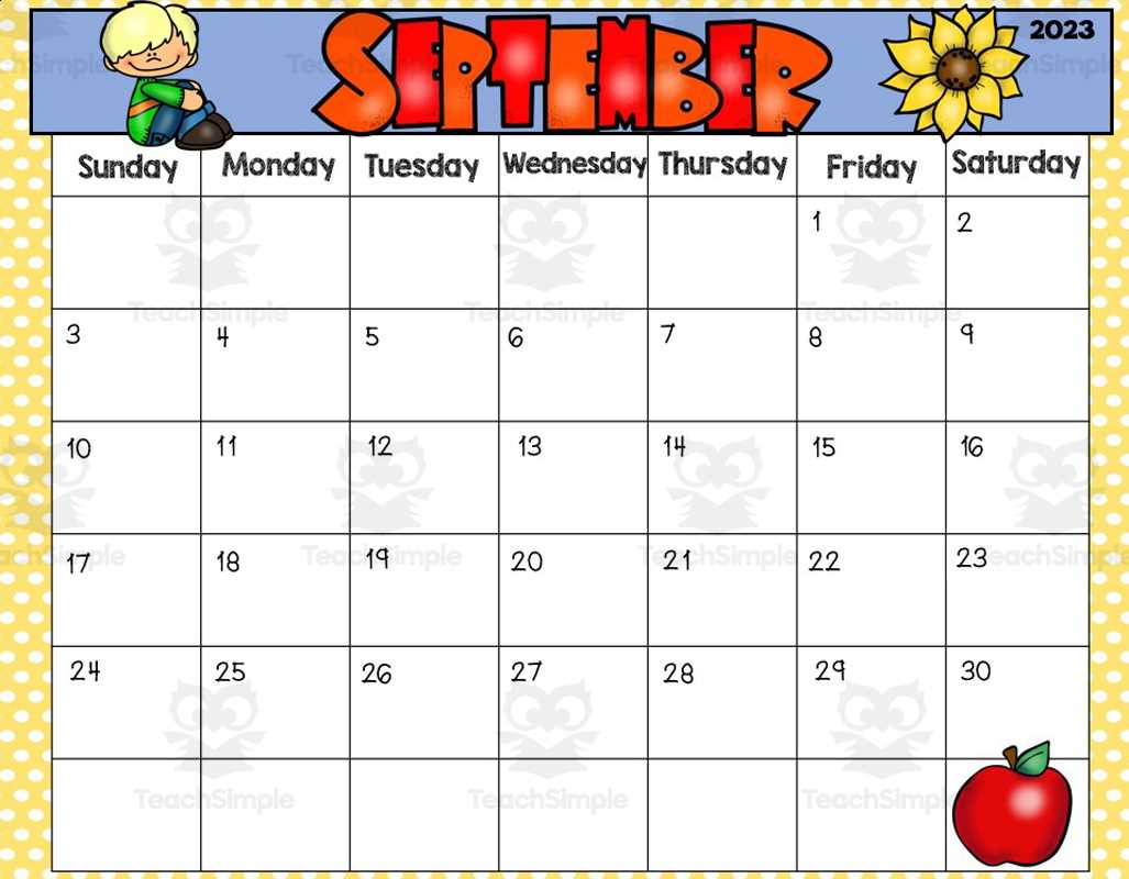 snack calendar template preschool