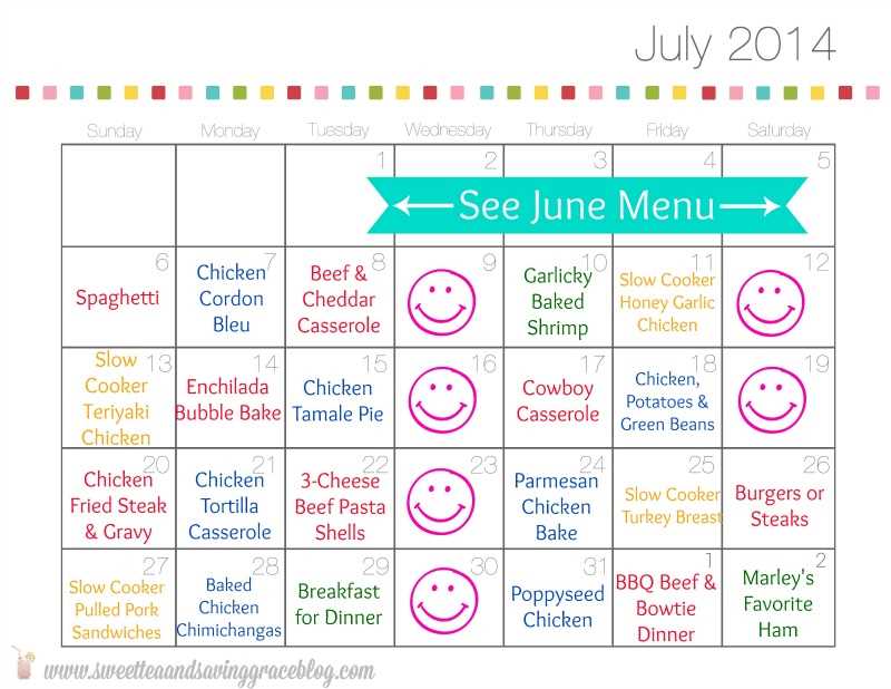 free printable meal prep calendar template