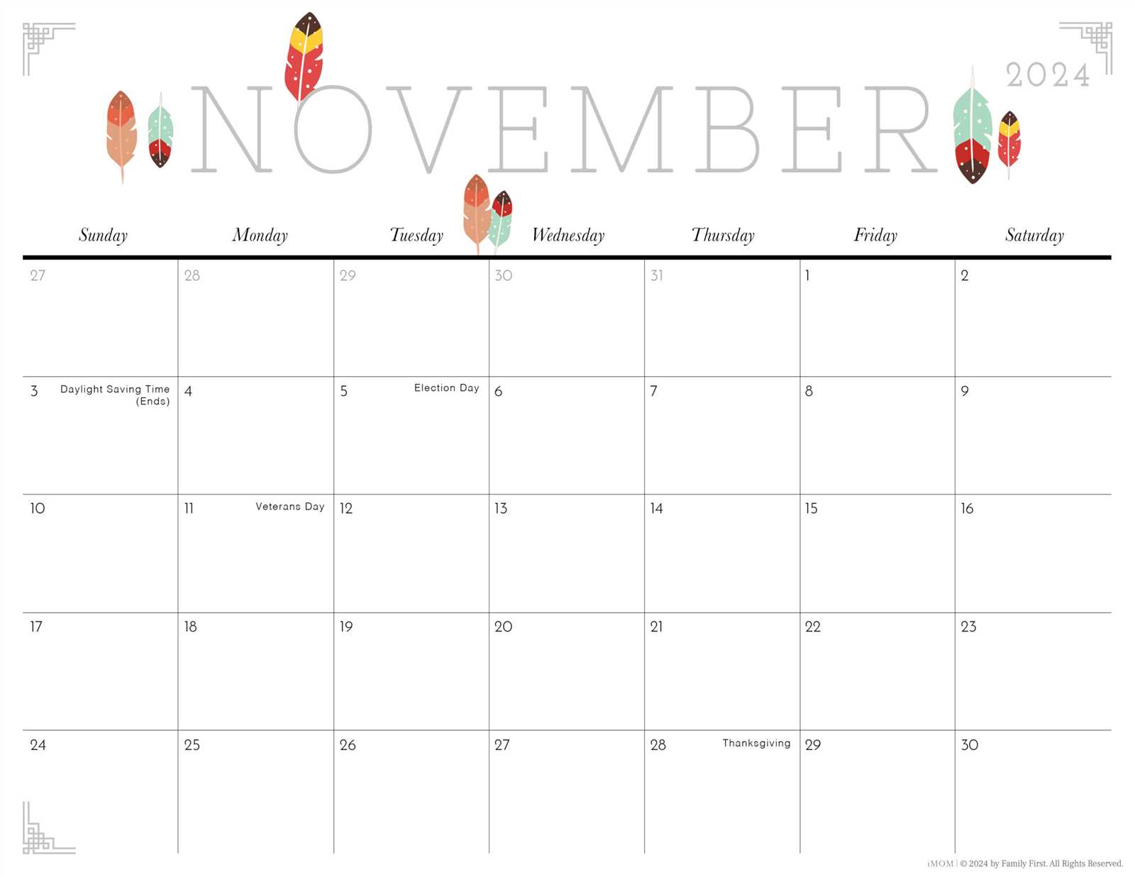 cute blank monthly calendar template