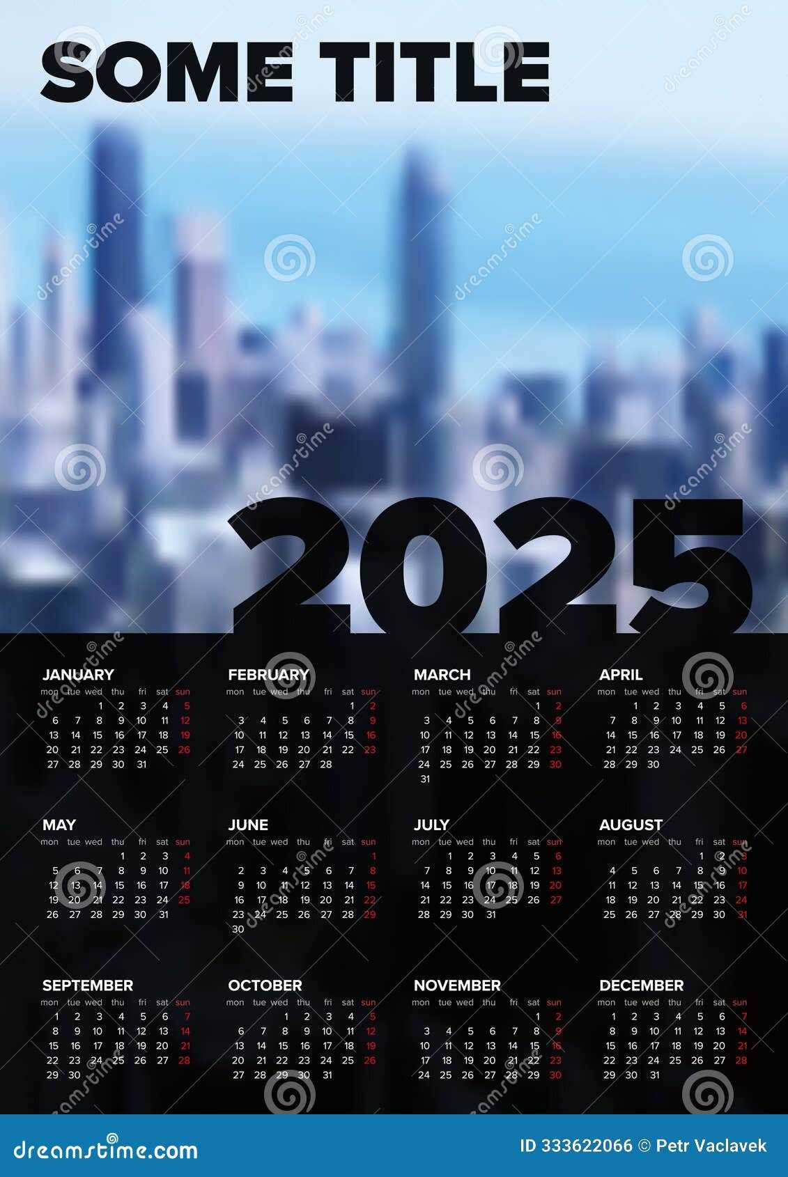 vertical calendar 2025 template