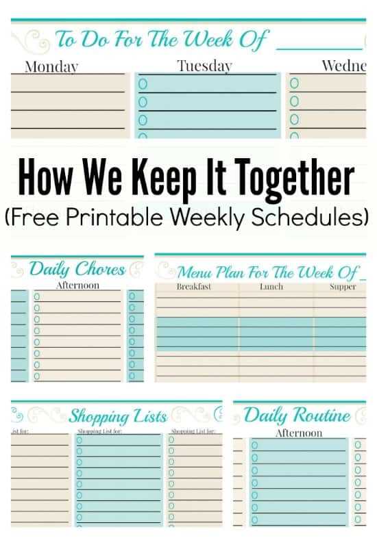 weekly activity calendar template