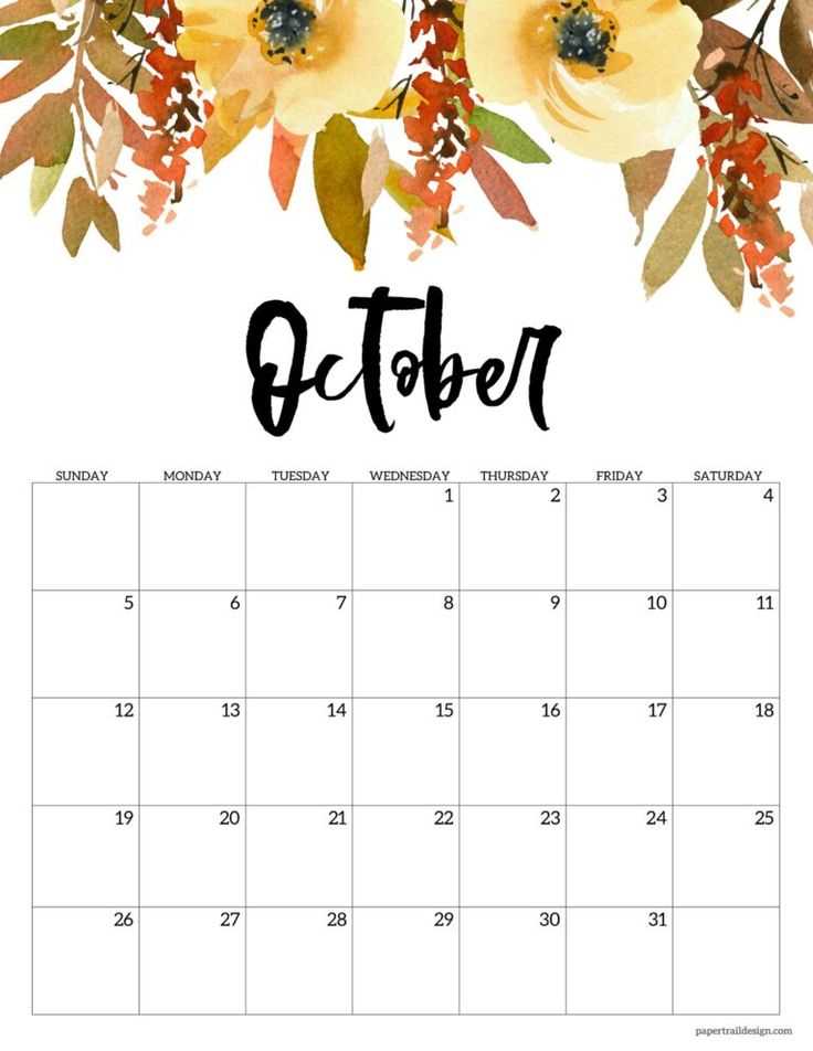 blank calendar template october 2025 printable