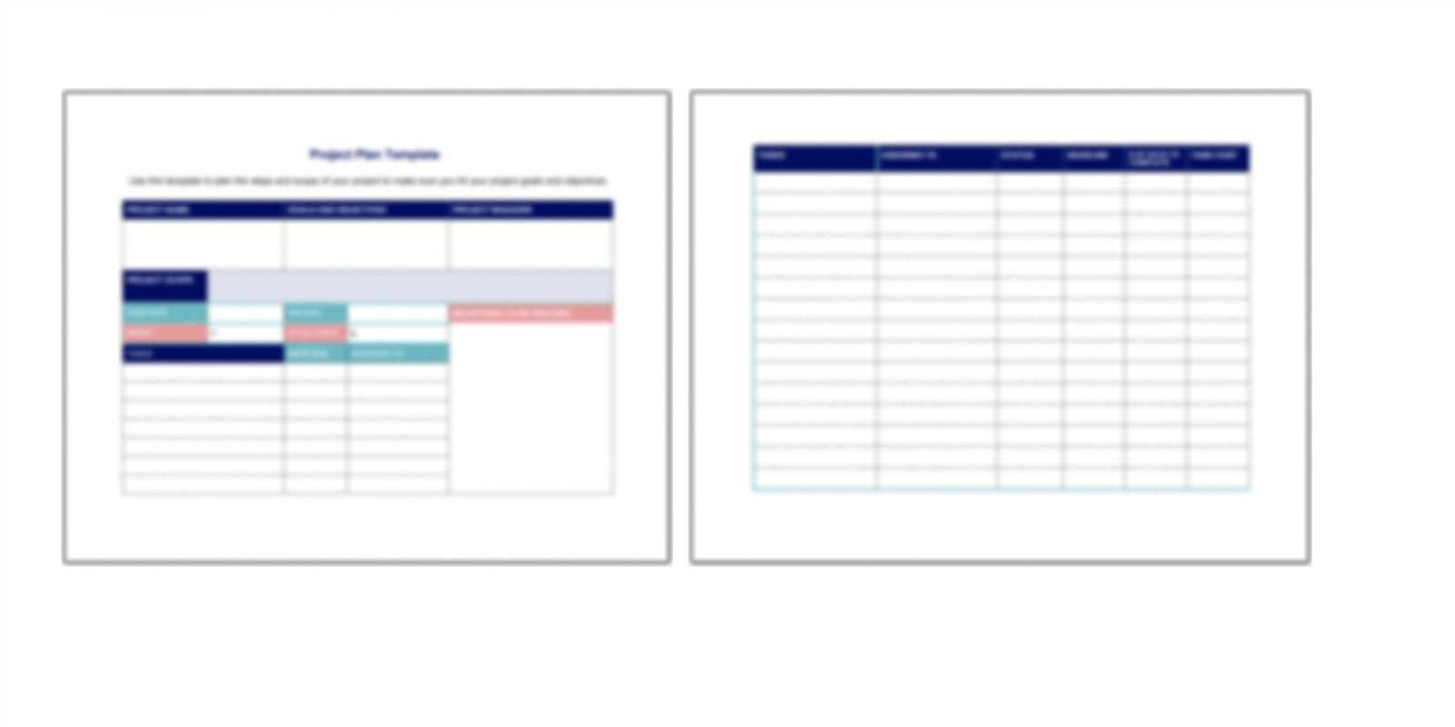 calendar project plan template