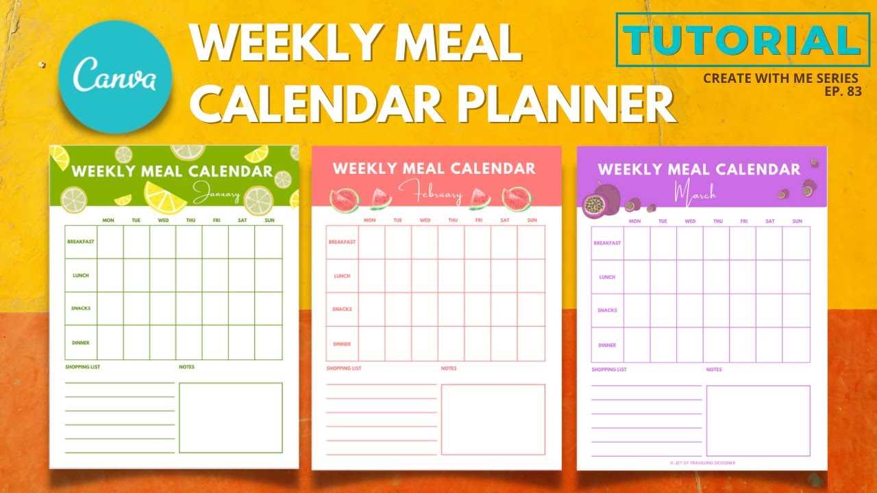 calendar meal plan template