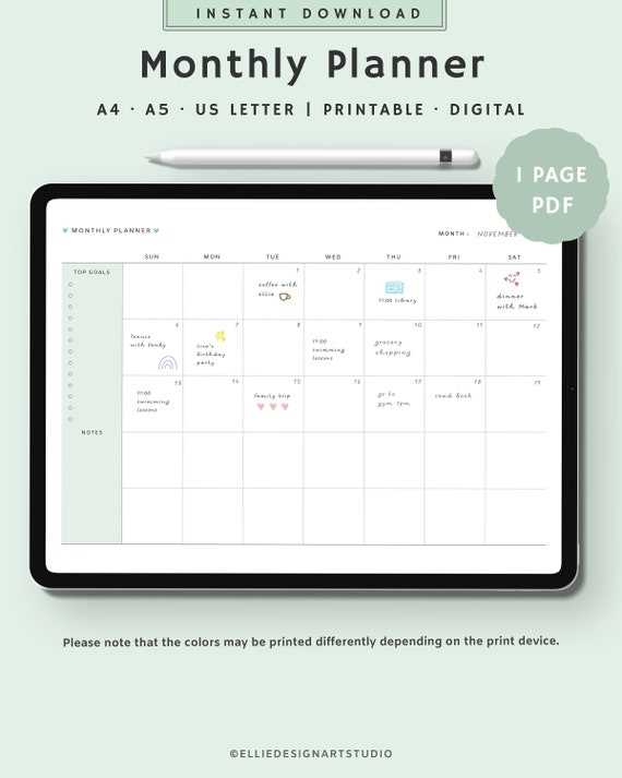 free calendar template for goodnotes