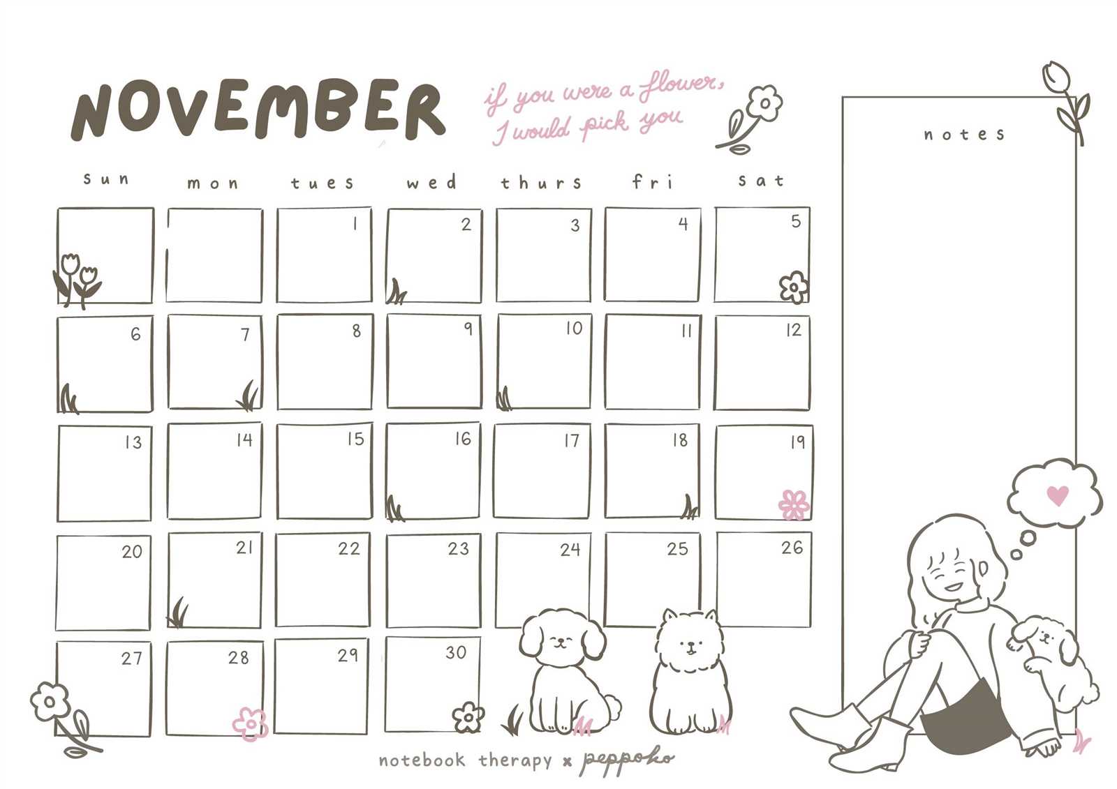 blank november calendar template